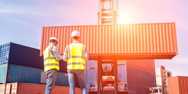 Lifting a trucking container