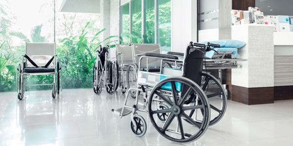 wheelchair in medical facility