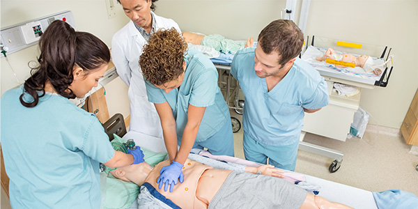 Nurses participating in training