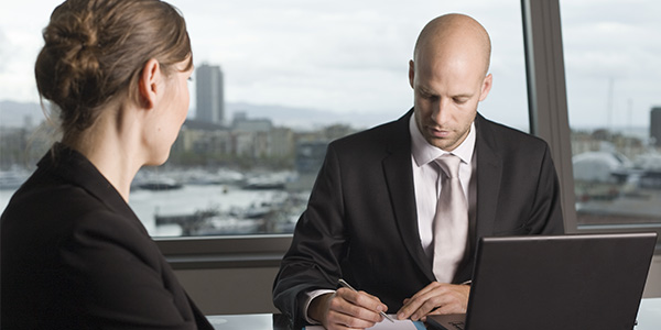 banker discussing liquidity management details