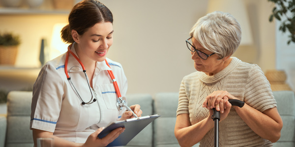 Lab tech discussing results with a patient